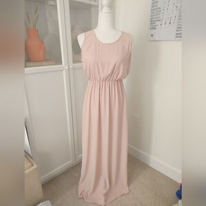 NWT H&M Peach/Pink Open Back Flowy Maxi Dress - Size 6
